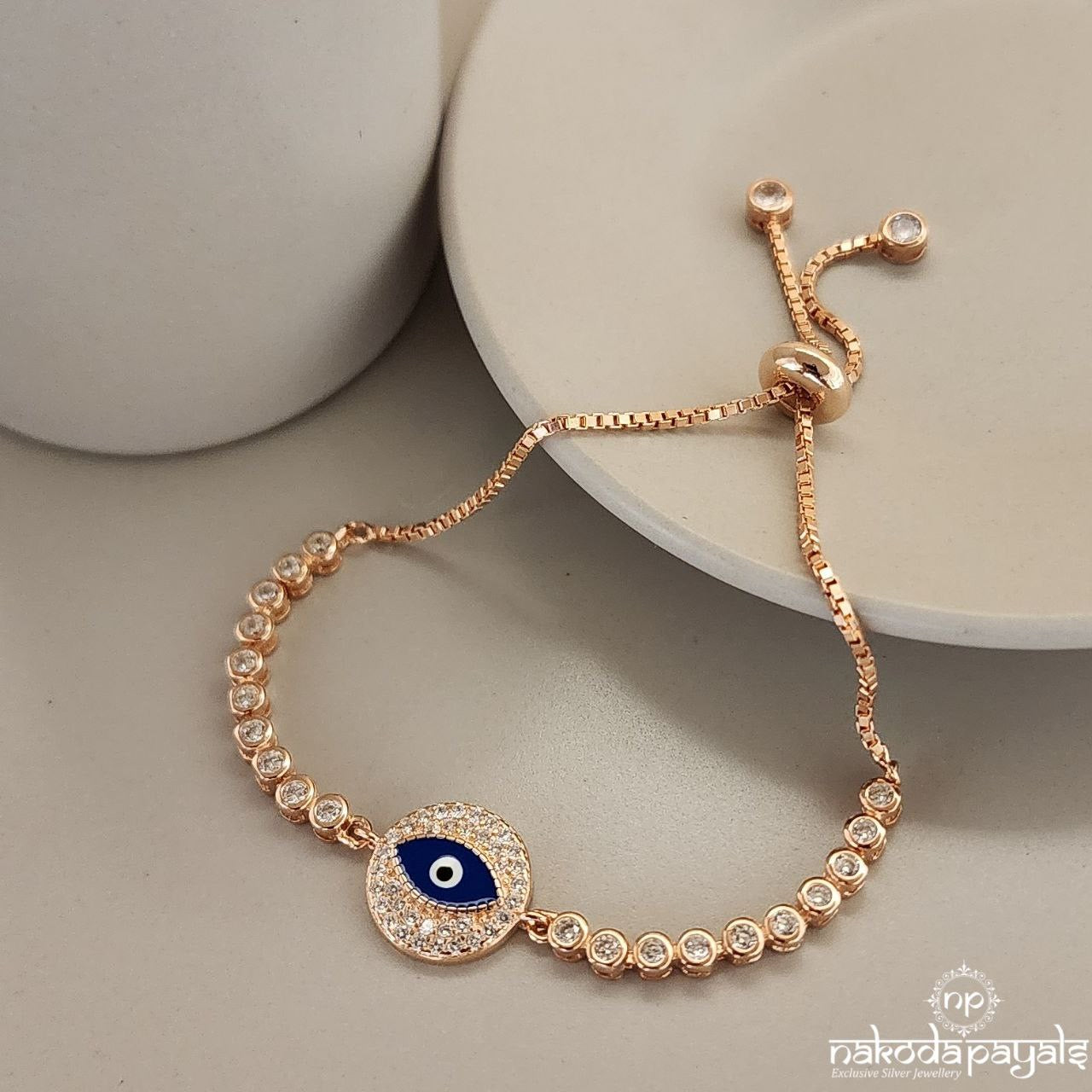 Sparkling Evil Eye Rosegold Bracelet (Br1582)