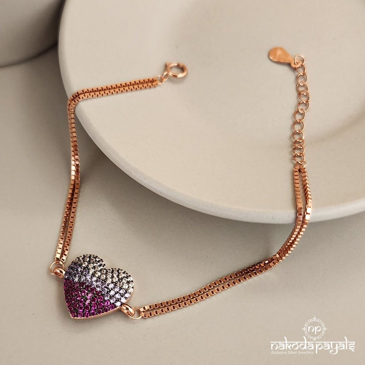 Lovely Sweetheart Rose Gold Bracelet (Br1608)