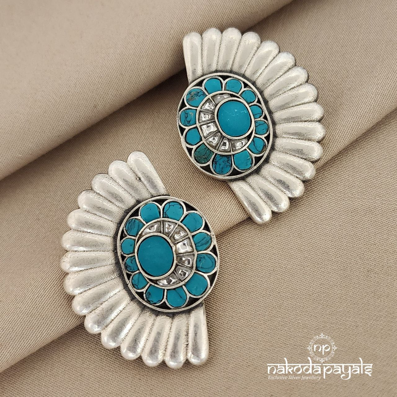 Turquoise Kundan Studs (S4744)