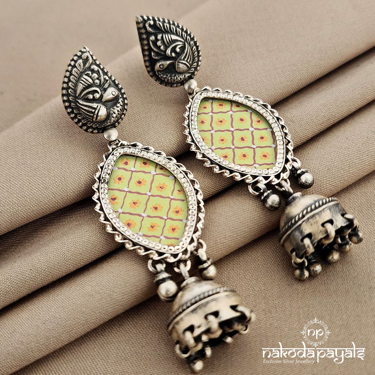 Peacock Painted Jhumka (J4894)