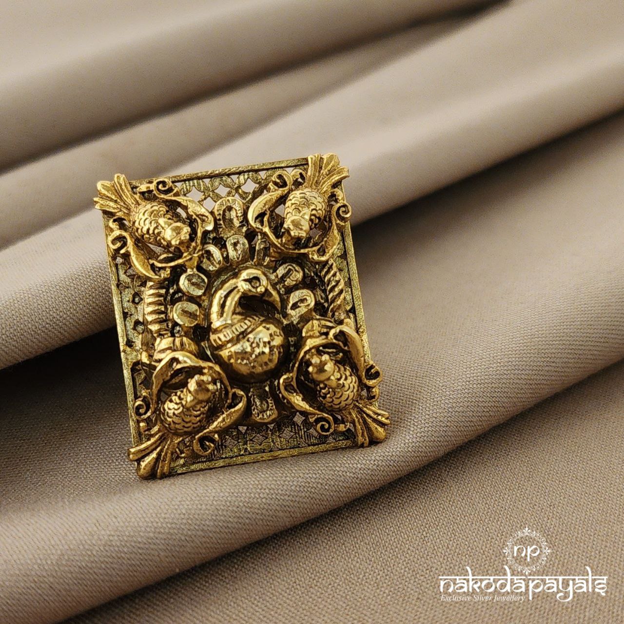 Rectangular Peacock Finger Ring (F2169)