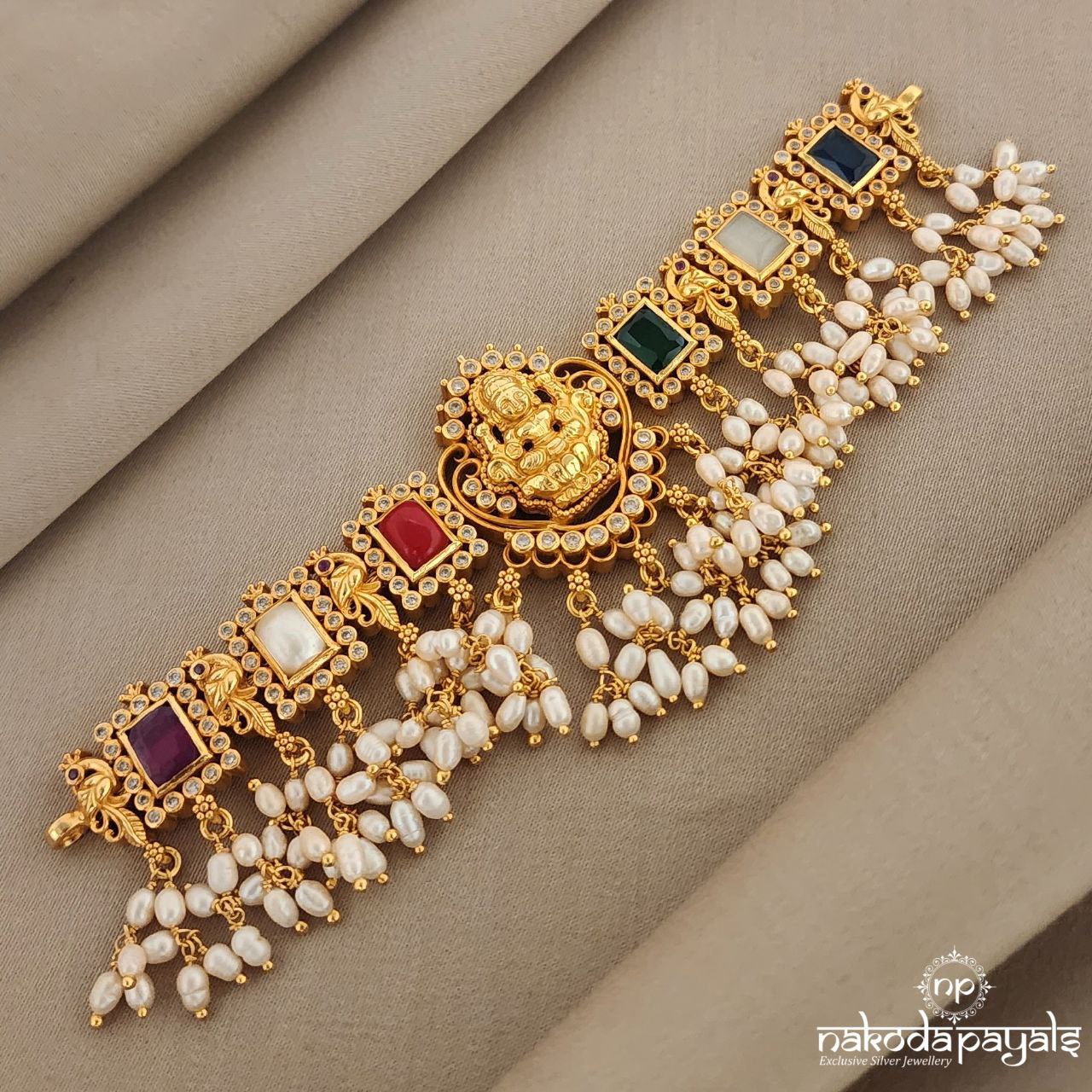 Multicolour Lakshmi Guttapusalu Choker (GN6054)