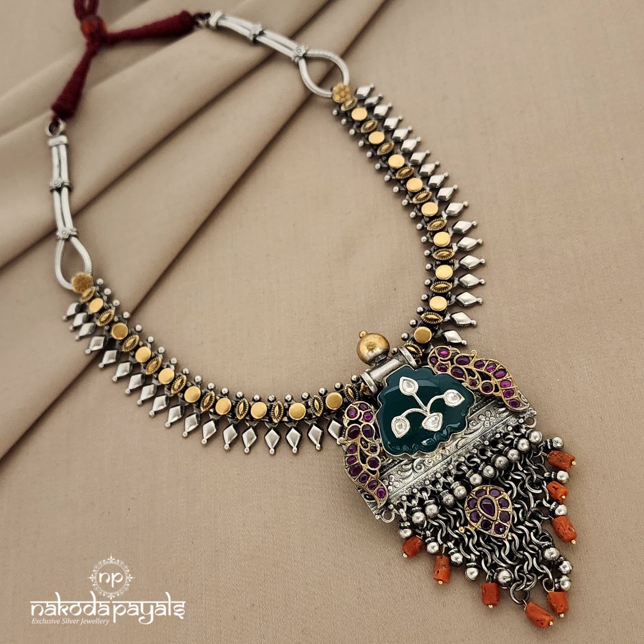 Dual Tone Peacock Neckpiece (N8481)