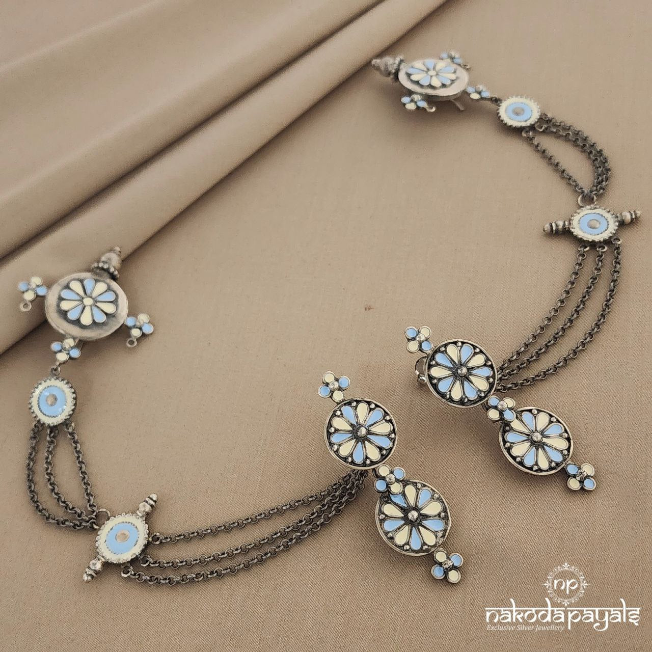 Enamel Chandbali With Maati (C7259)