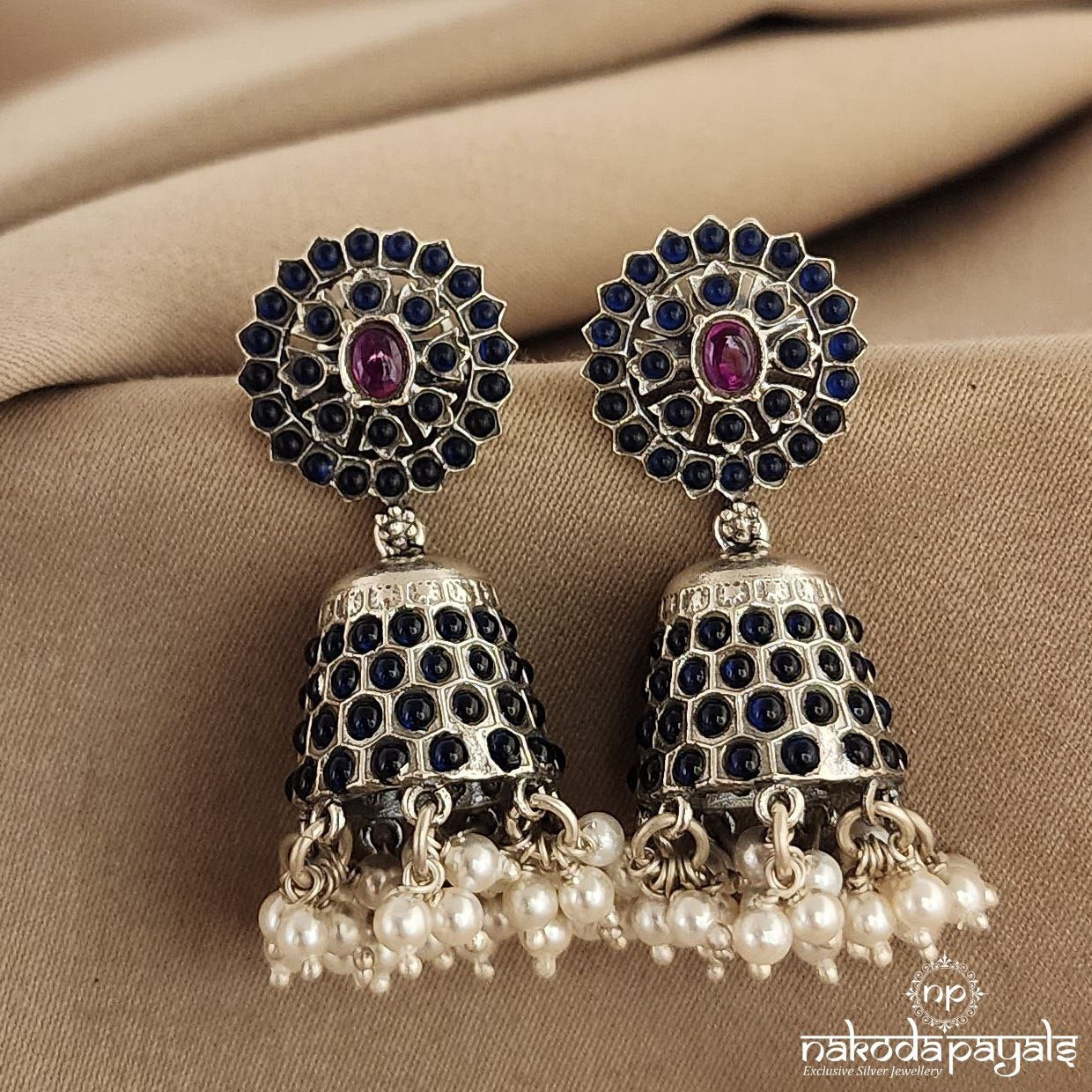 Blue Pearl Jhumka (J4962)