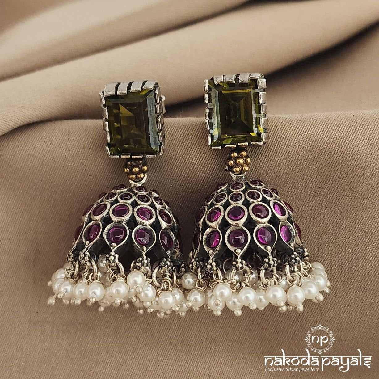 Olive Green Jhumka (DT0723)