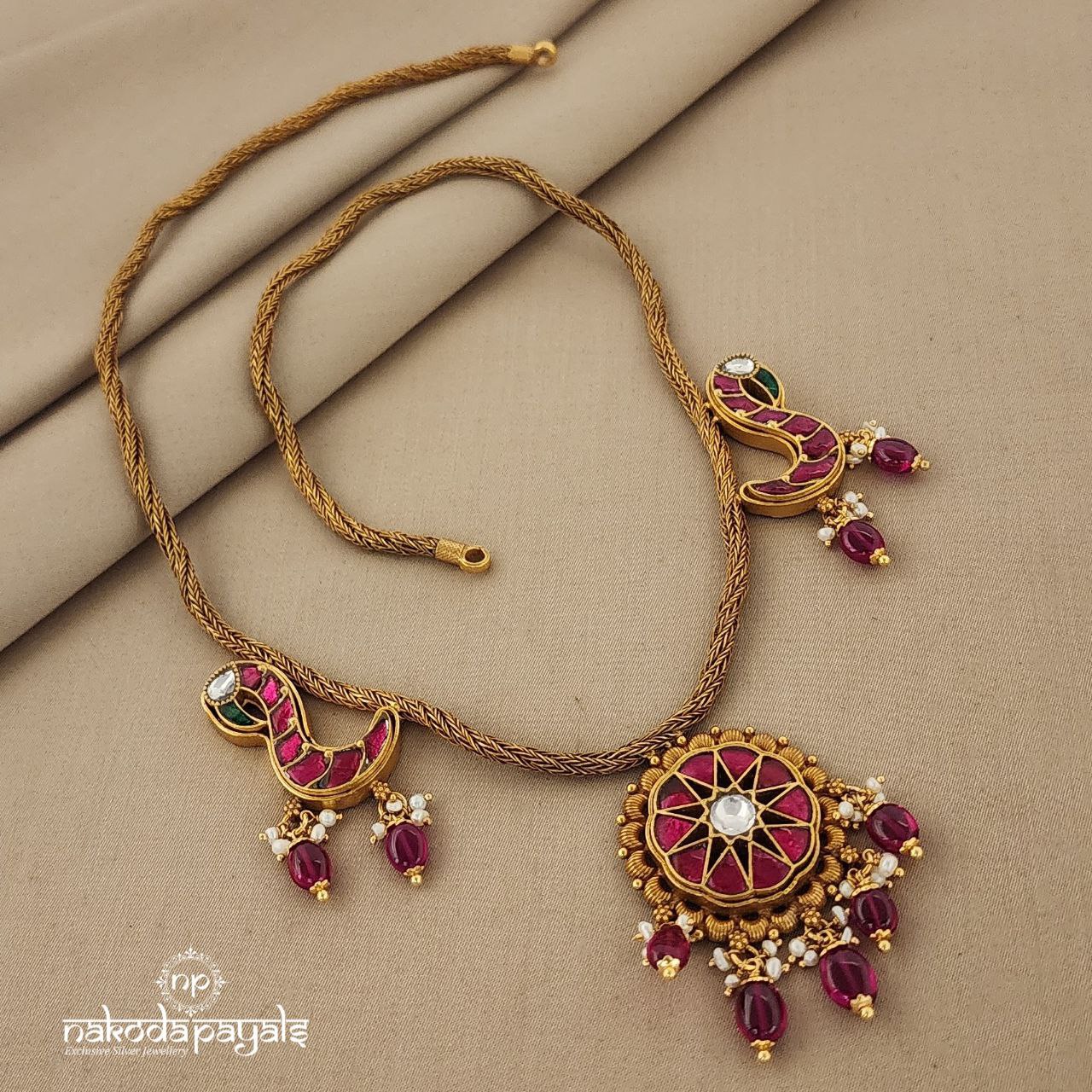 Peacock Kundan Rope Neckpiece (GN6198)