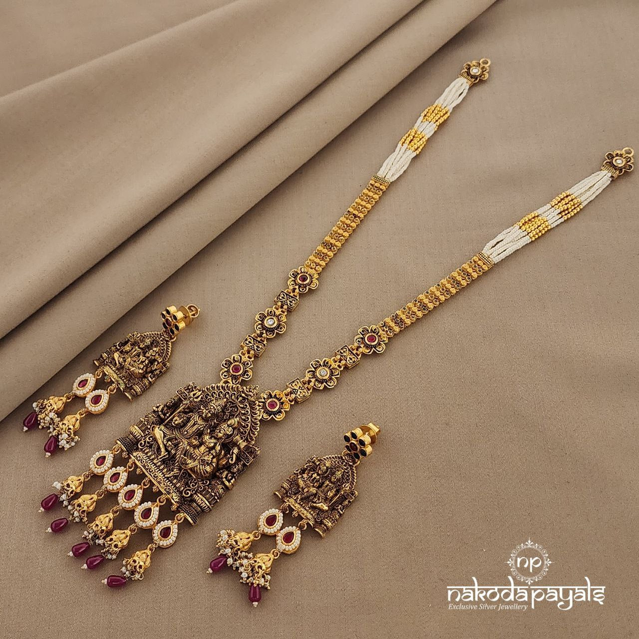 Shiva Parvati Kundan Neckpiece with Earrings (GN6235)