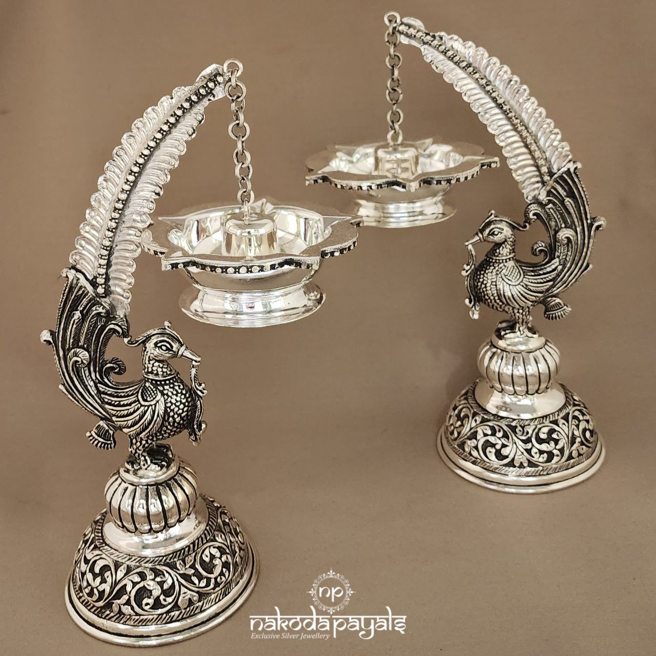 Peacock Swing Deepam Pair ( Aa0406)