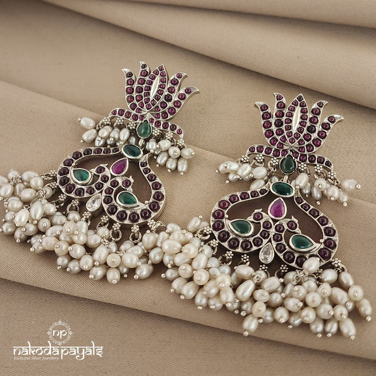 Lotus Peacock Chandbali (C7294)