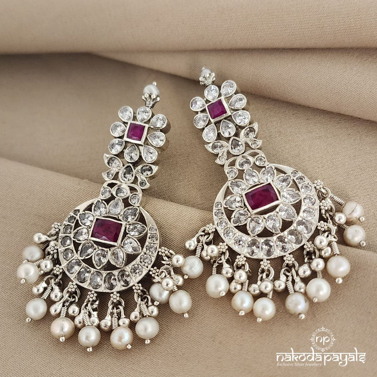 Pink Pearl Chandbali (C7311)