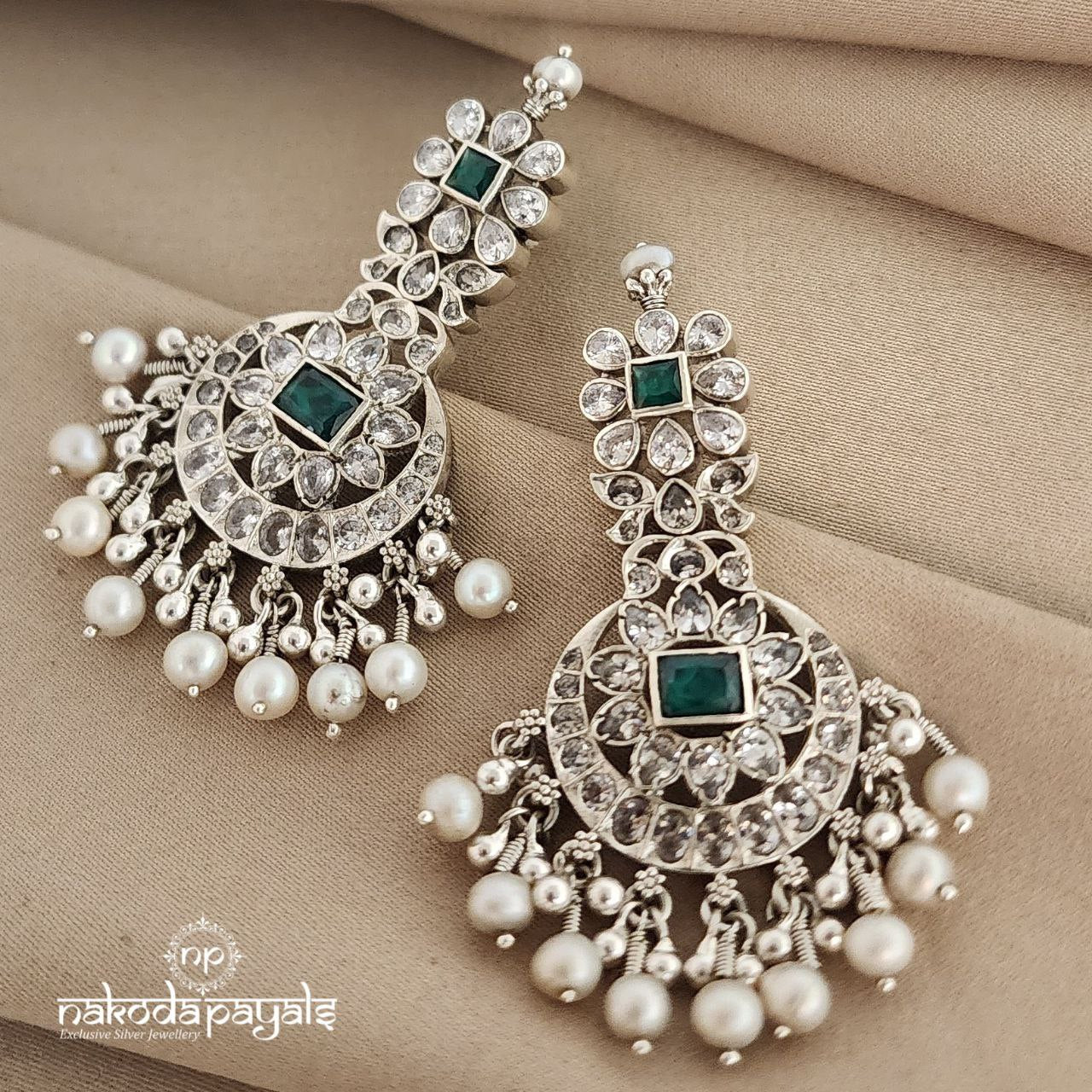 Green Pearl Chandbali(C7310)