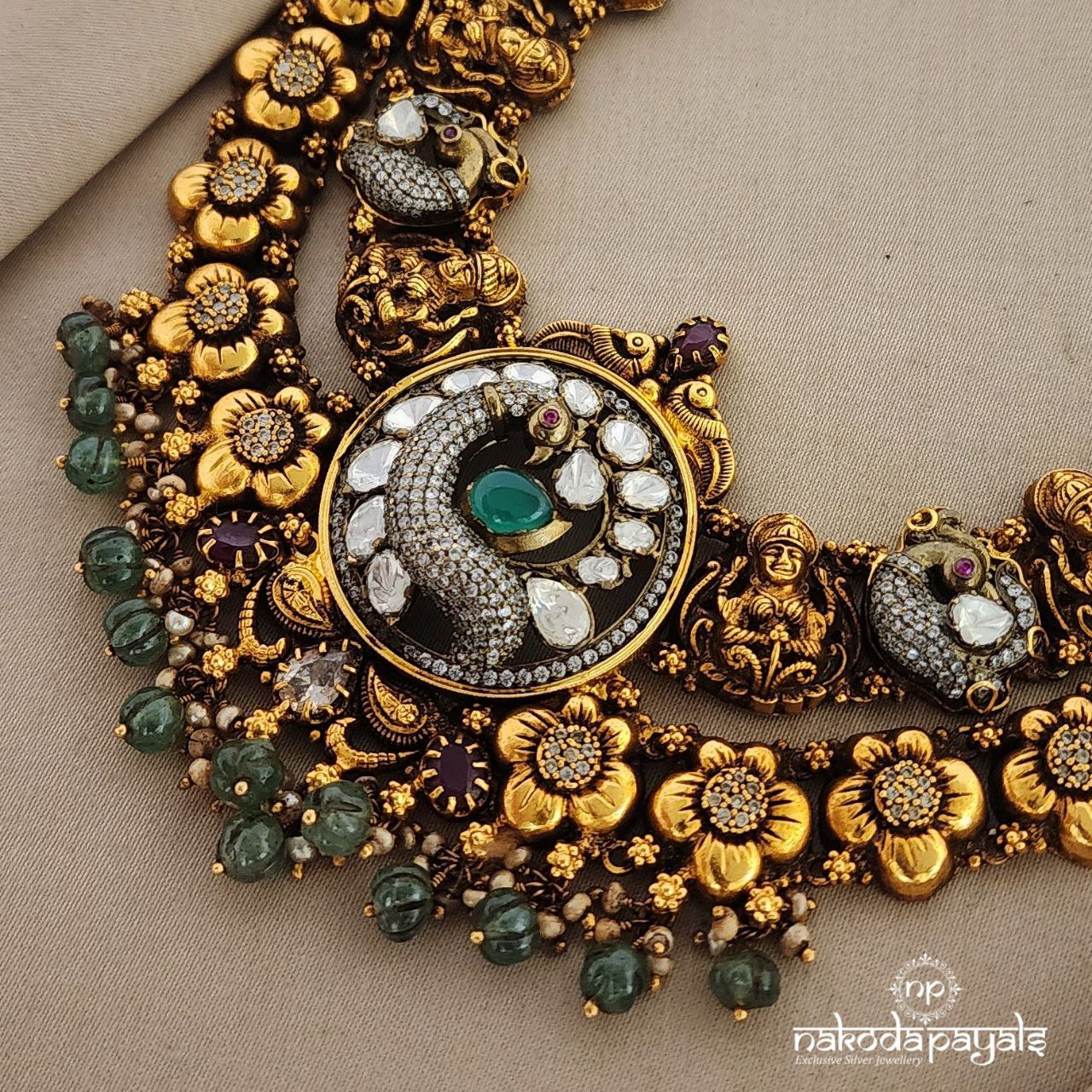 Tantalising Peacock Moissanite Neckpiece (GN6331)