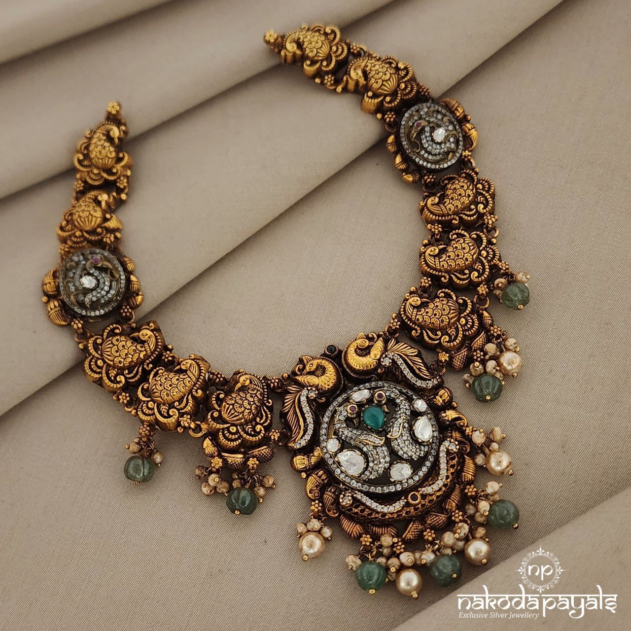 Riveting Peacock Moissanite Neckpiece (GN6336)