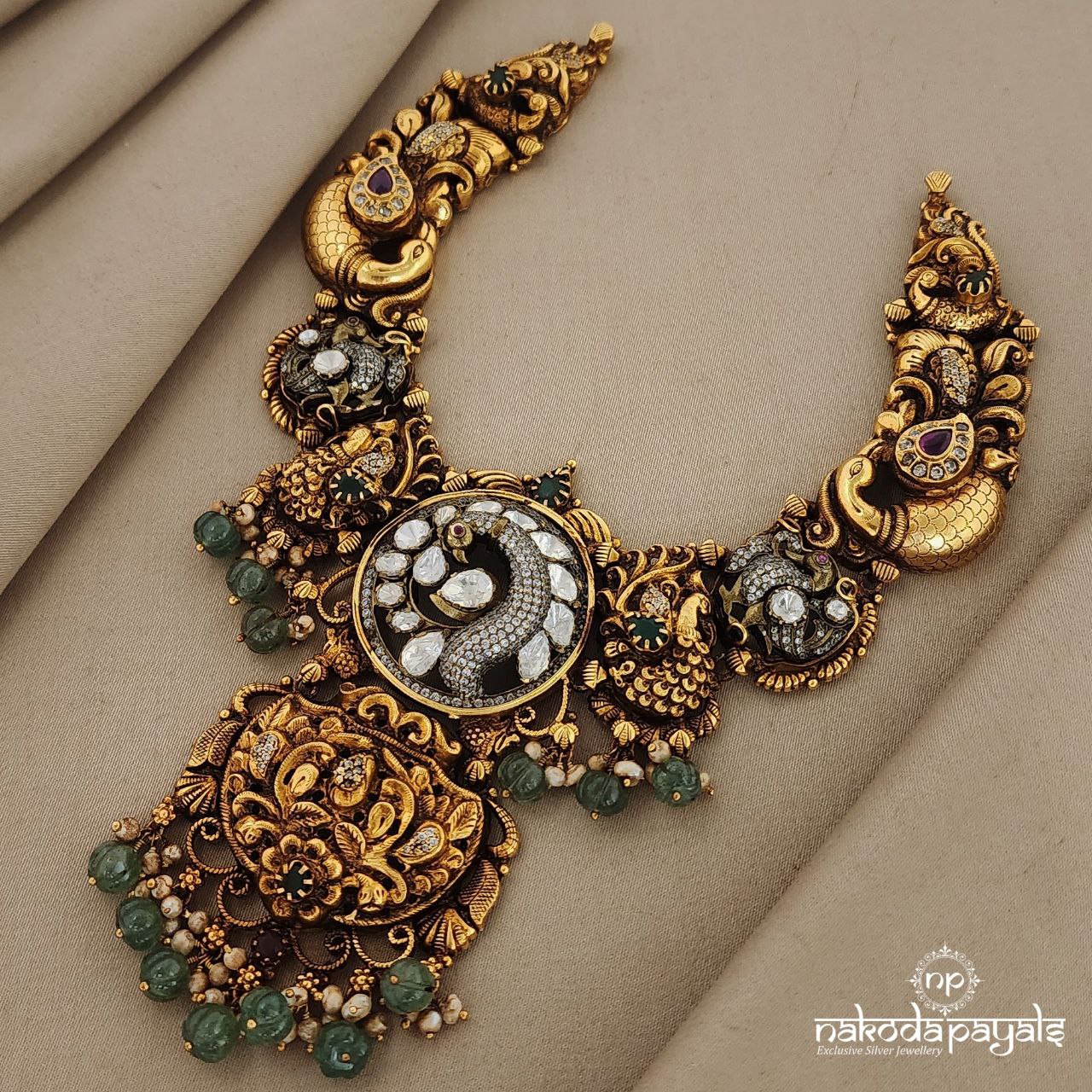 Appealing Peacock Moissanite Neckpiece (GN6358)