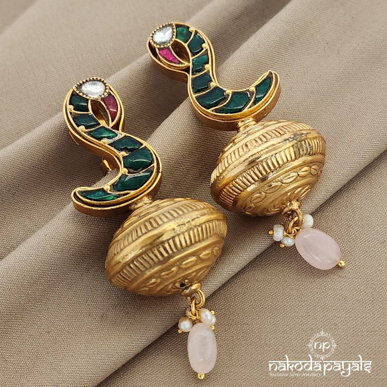 Kundan Peacock Jhumka (GE6353)