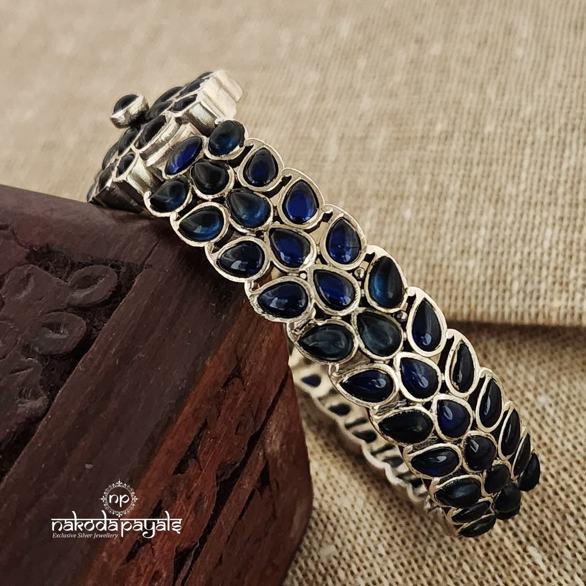 Floral Blue Screw Kada 2.5 (K4210)