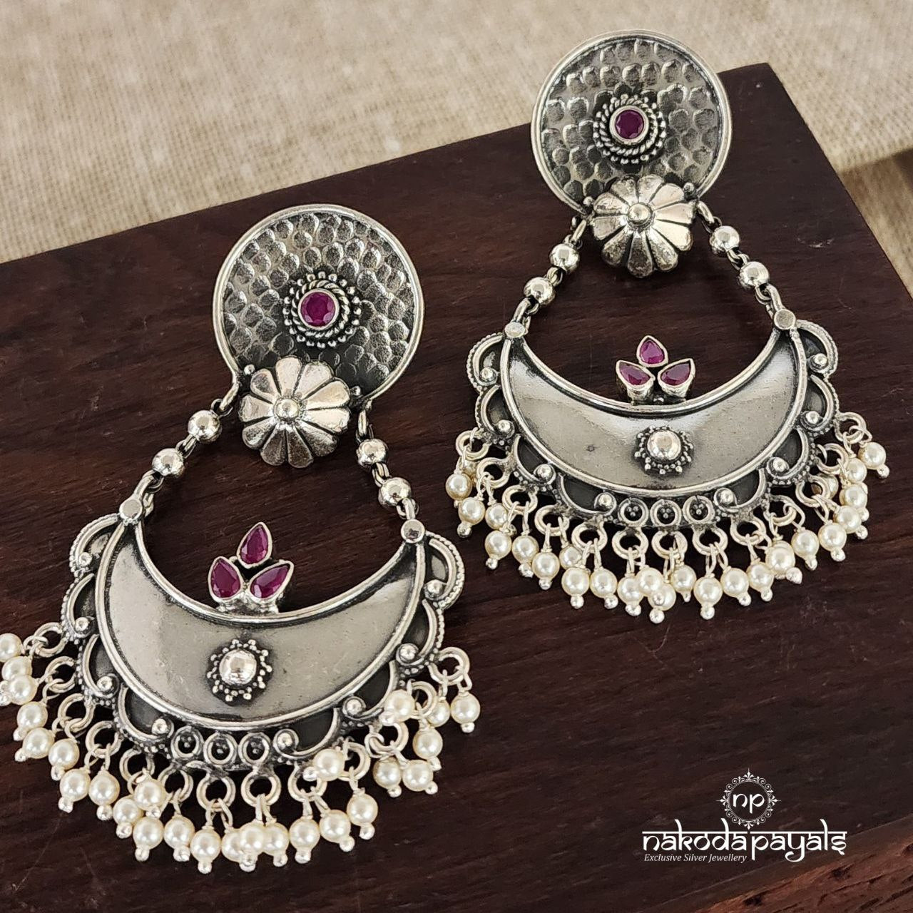 Likeable Oxidised Chandbali (C7454)