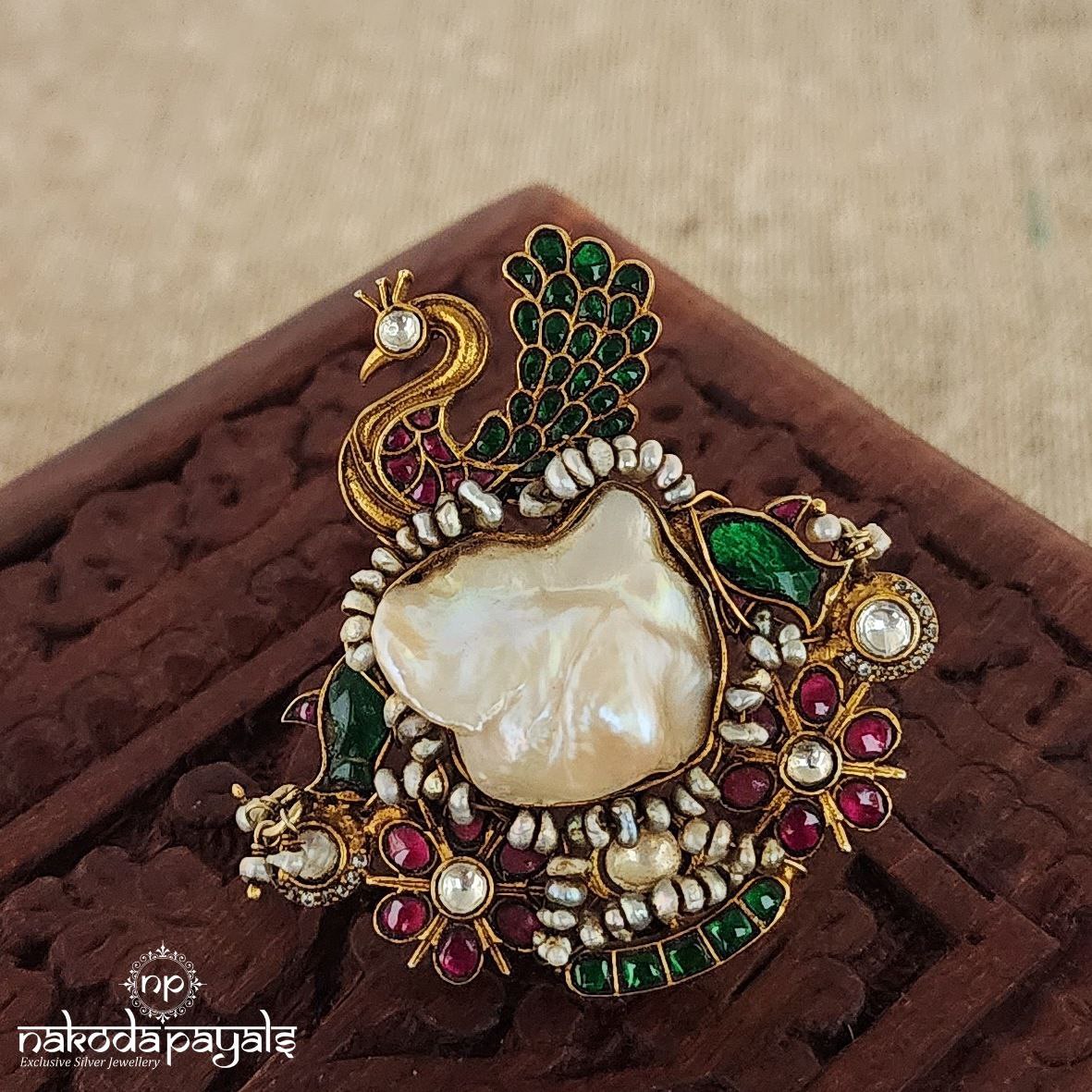 Big Kundan Pearl Ring(F2222)