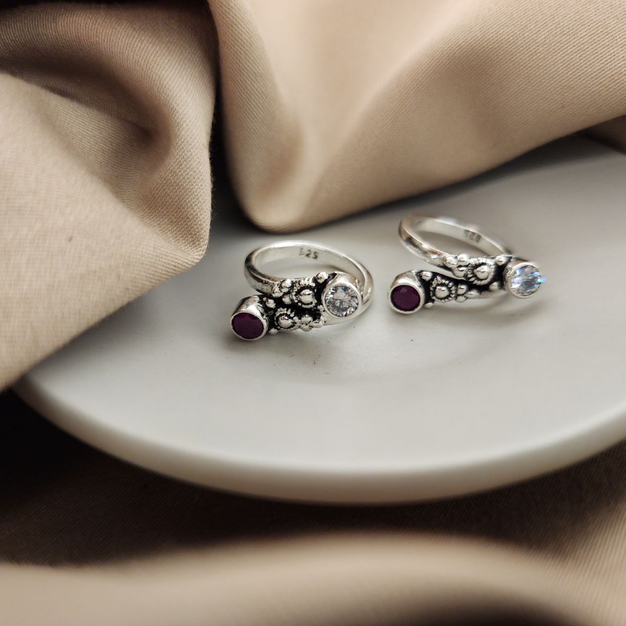 Duo Coloured Toerings Pair (T2907)