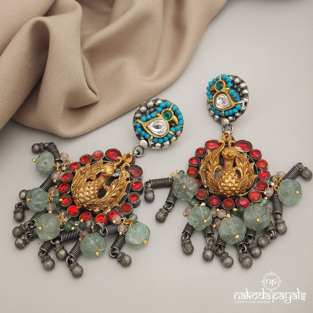 Incongruent Peacock Chandbali (DT0985)