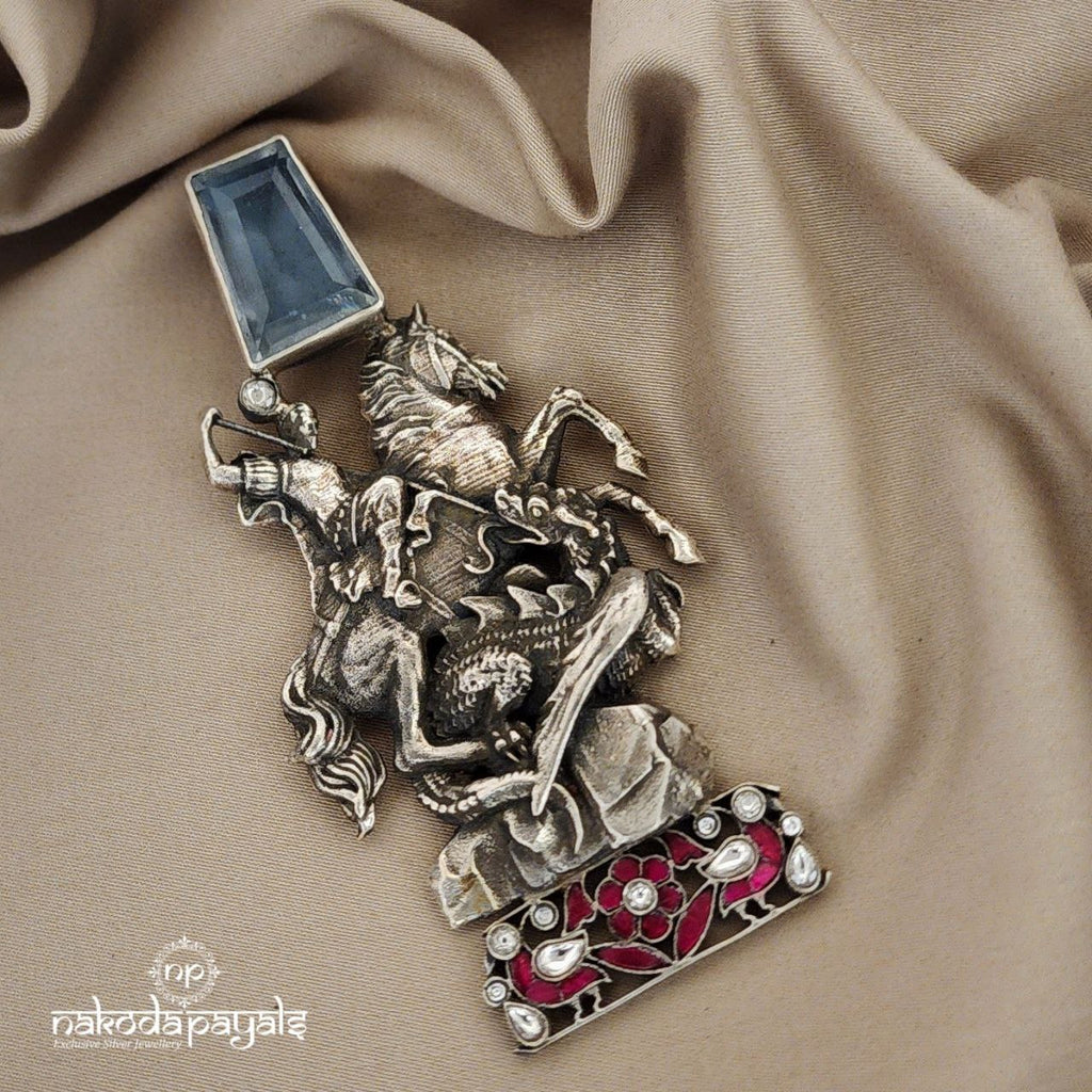 St.George On Horse Slaying Dragon Pendant (P2085)