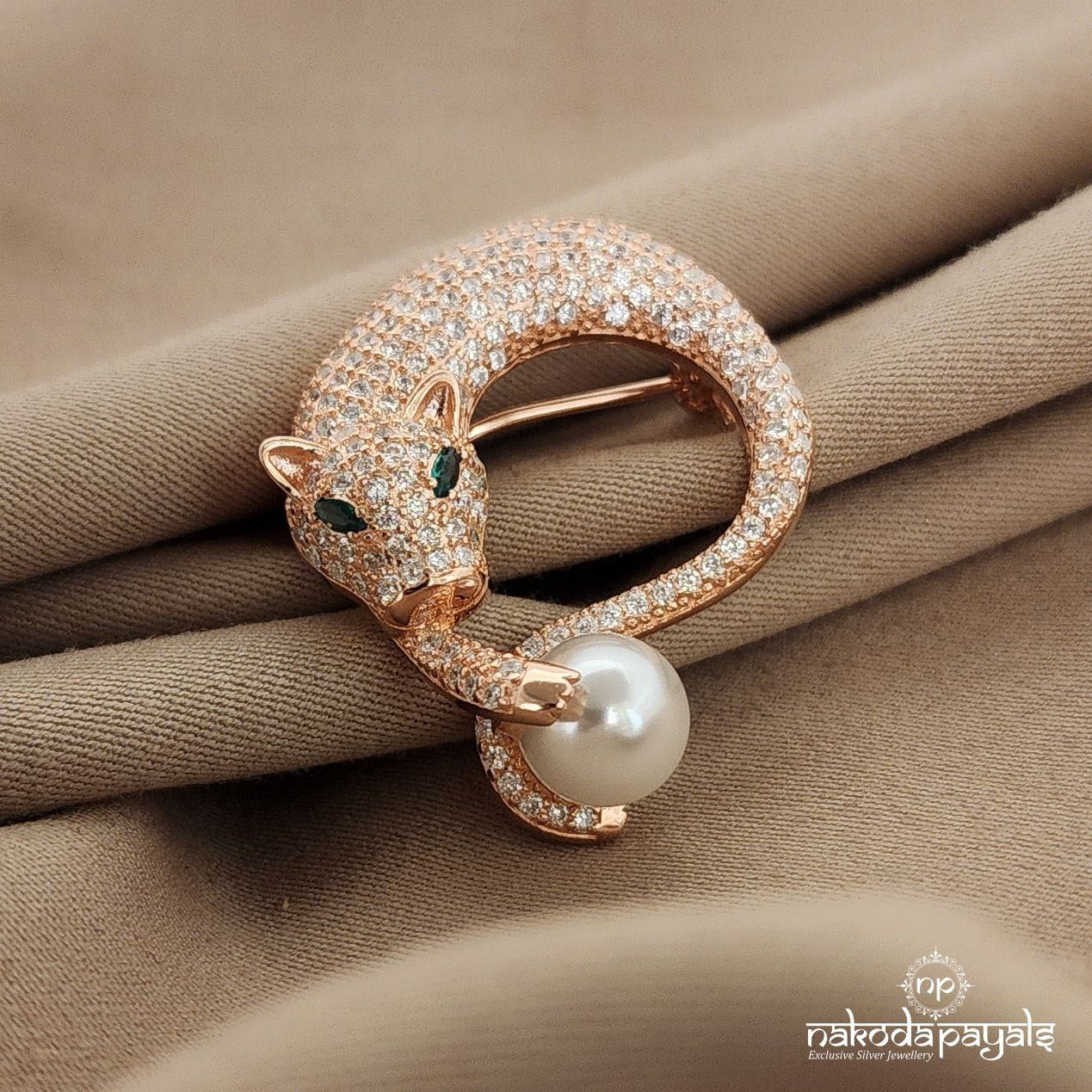 Rosegold Jaguar Brooch (St2173)
