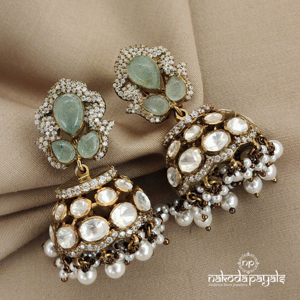 Jade Twig Moissanite Jhumka(Ge6740)