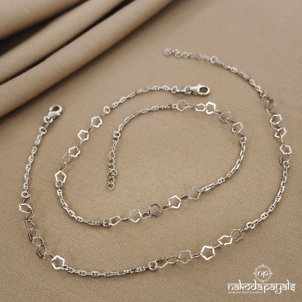 Geometrically Linked Rhodium Anklets (A4627)