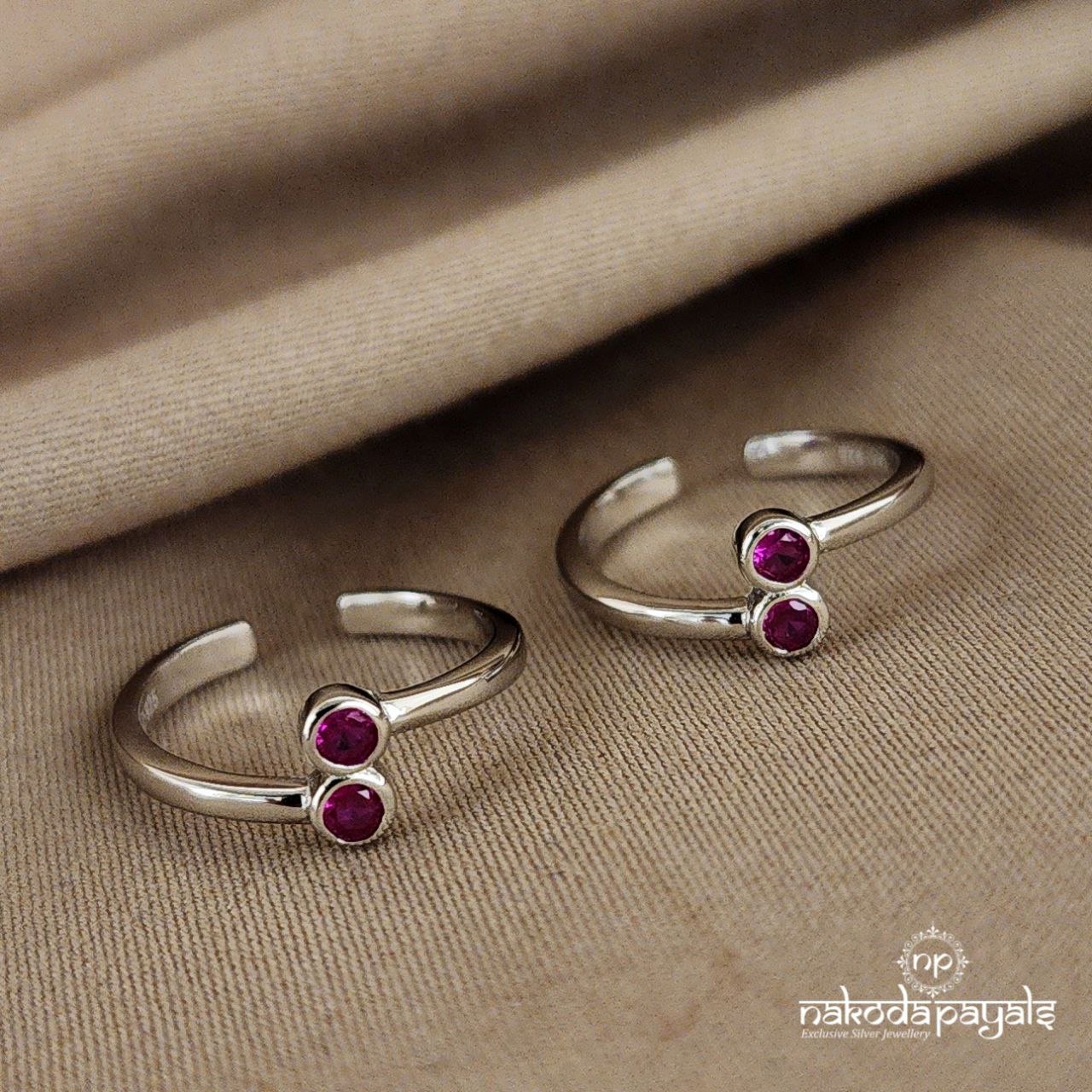 Overlapping Pink Dots Toerings (T2997)