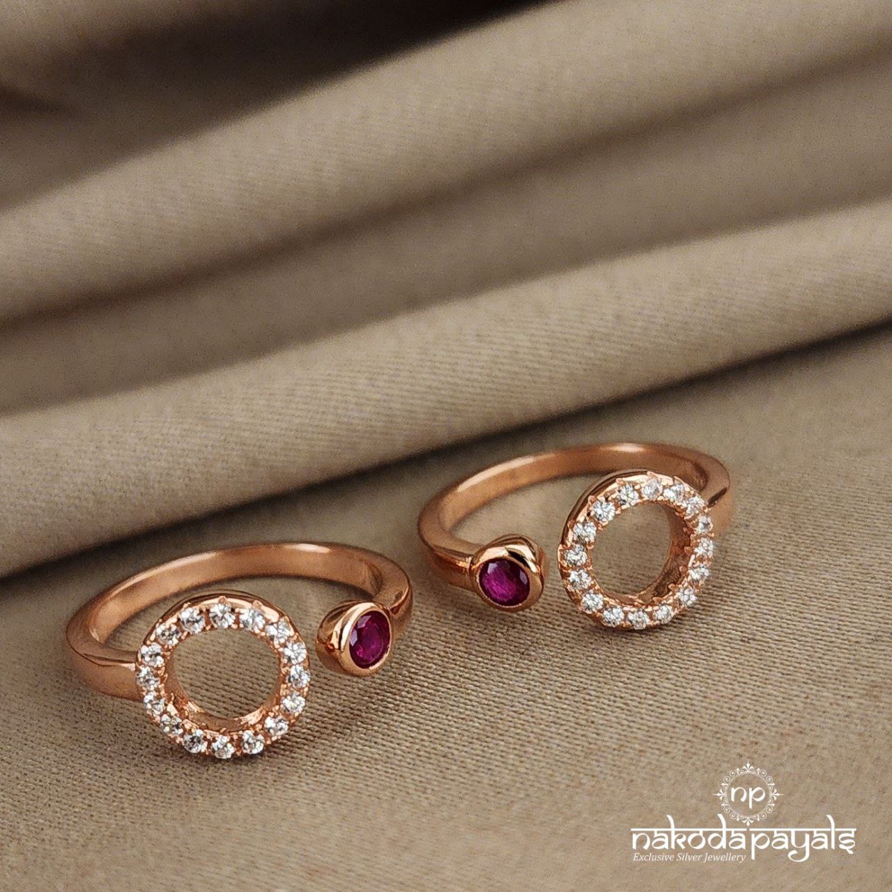 Rose Circle Sparkle Toe Ring (T3010)