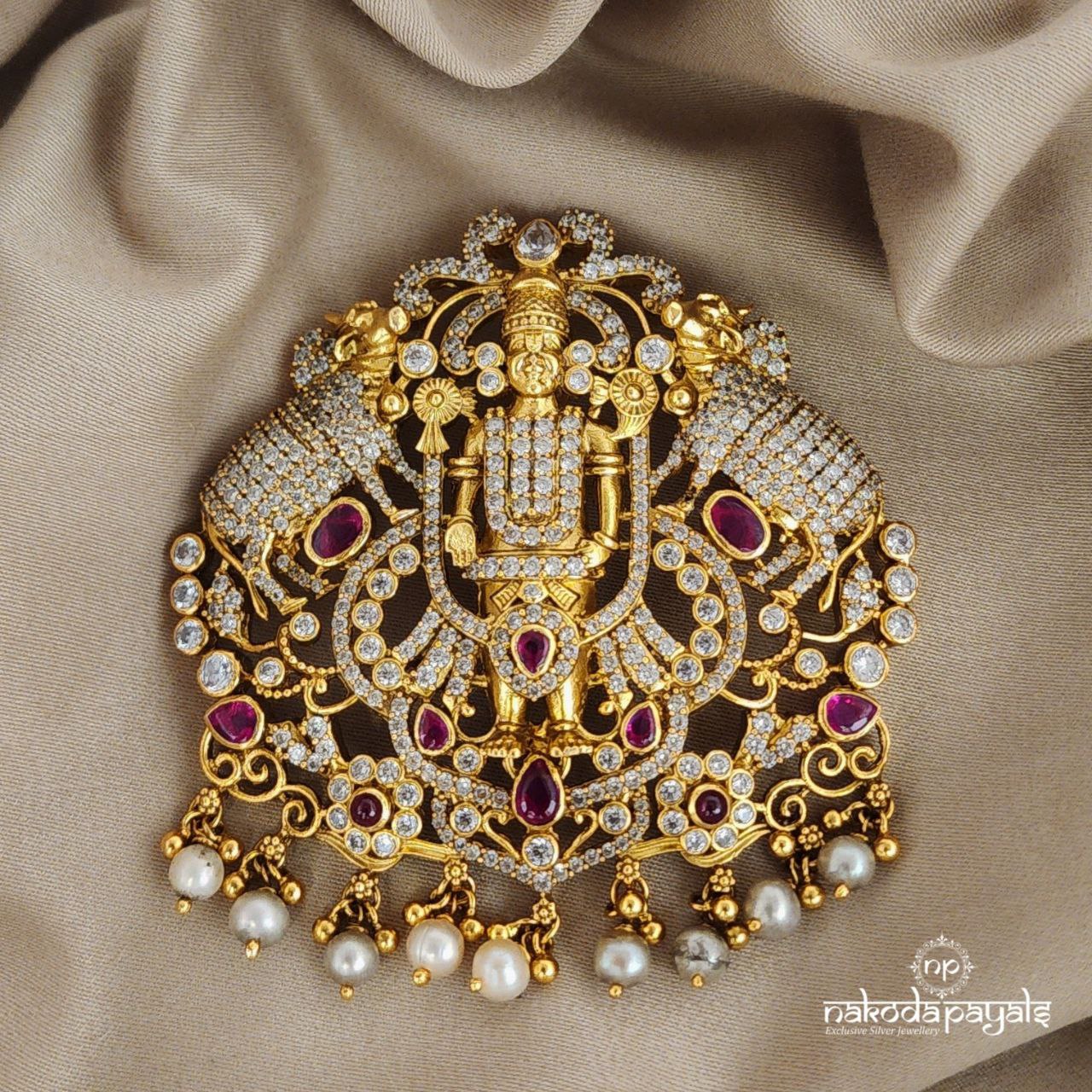 Divine Grace Venkateshwara with Pink Accent Pendant (Gp1613)