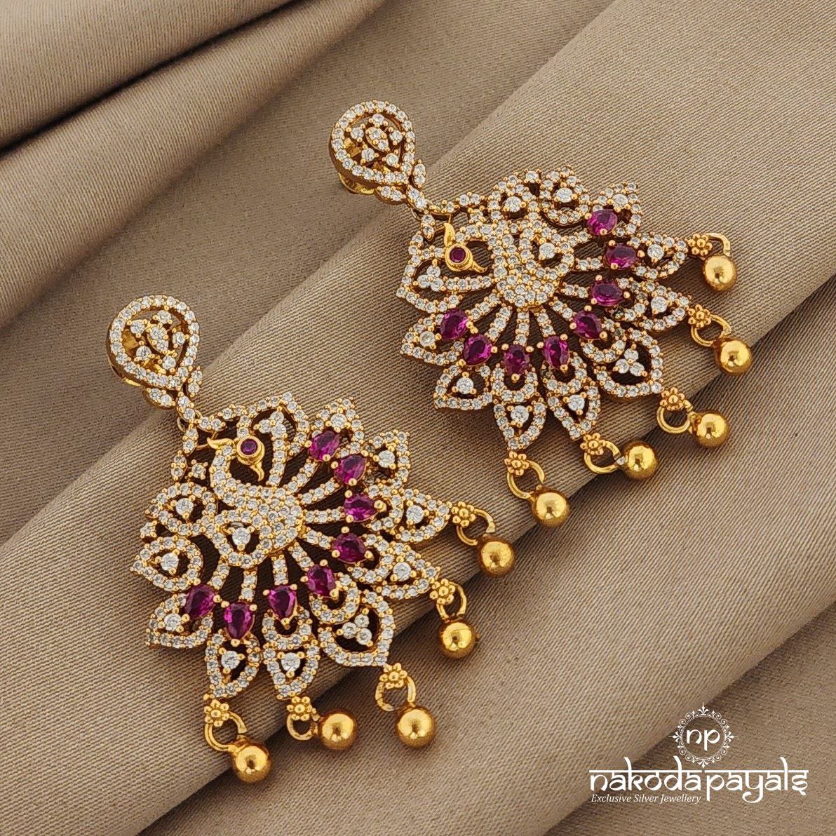 Peacock Pearl Bloom Chandbali (Ge6893)