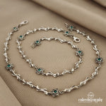 Greeny Floweral Marcasite Anklets(A4876)