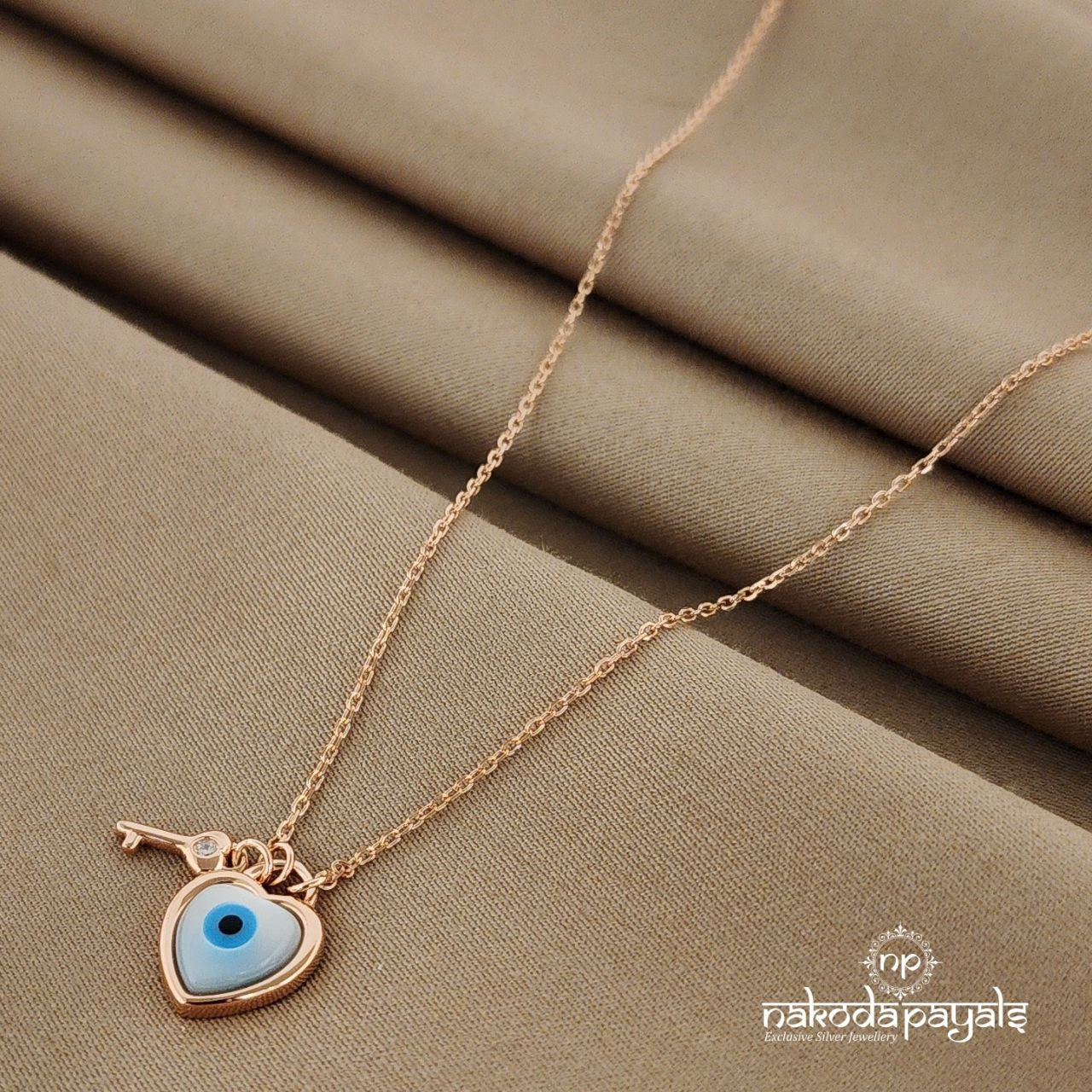 Evil eye with Key Rosegold Neckpiece (St2272)