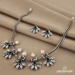 Greeny Floral Neckpiece with Earrings (N9095)