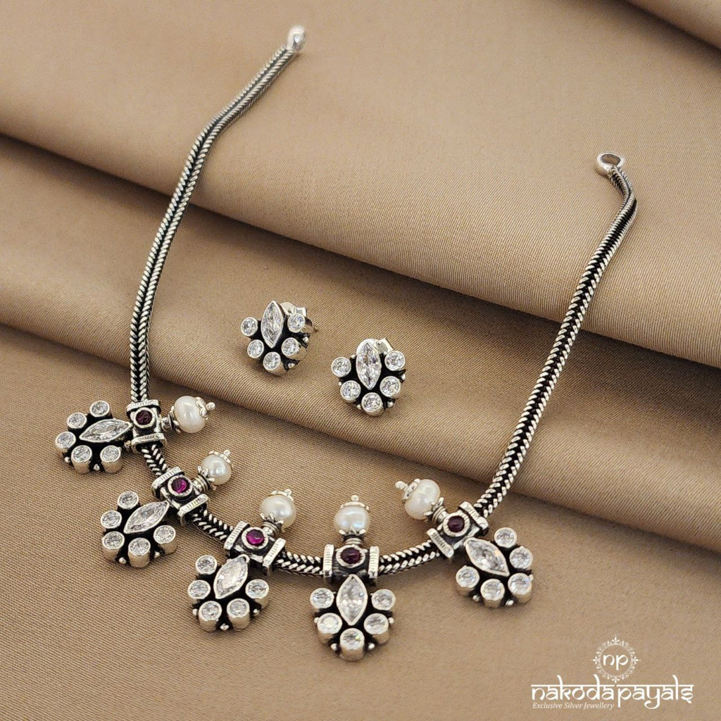 Snowflake Neckpiece with Earrings (N9093)