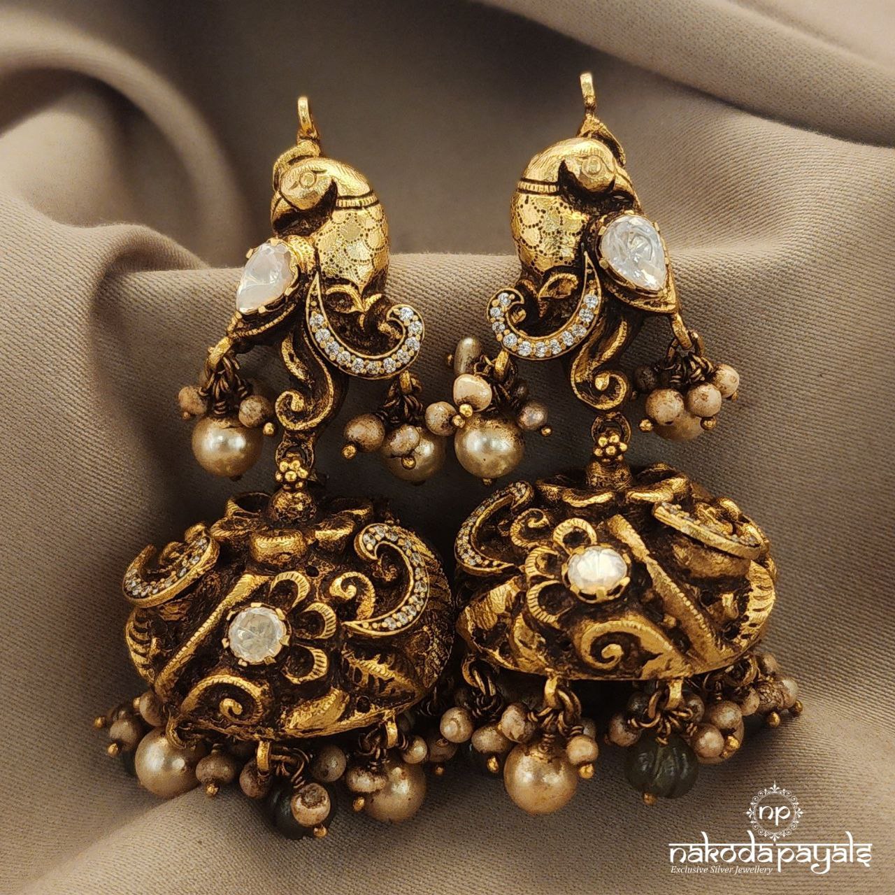 Moissanite Plumage Jhumka (Ge6940)
