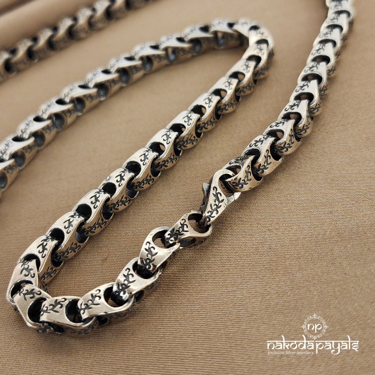 Linked Men's Oxidised Neckchain (Mc0823)