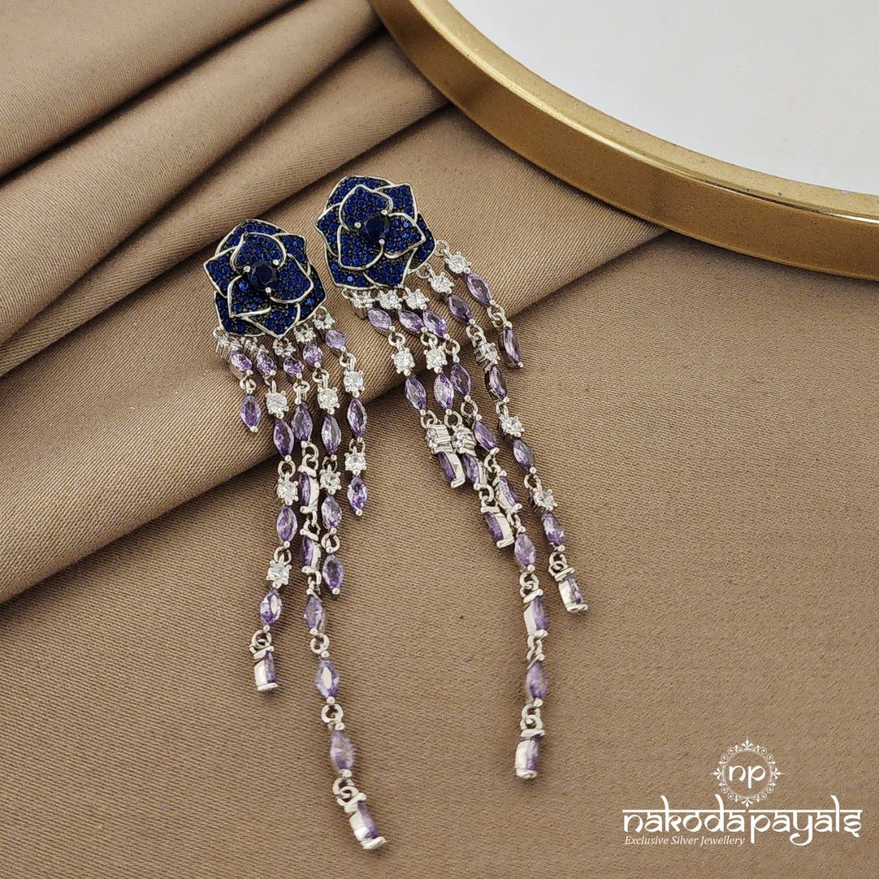 Blue Roseria Earrings (St2287)