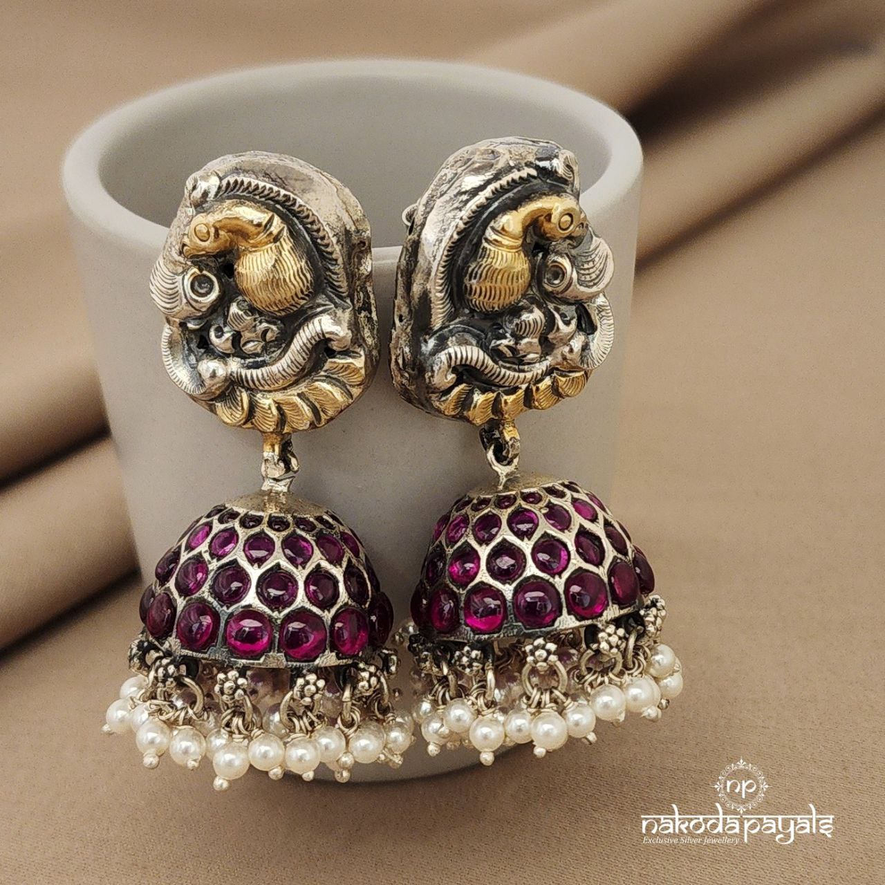 Peacock Dual tone Jhumka(DT1008)