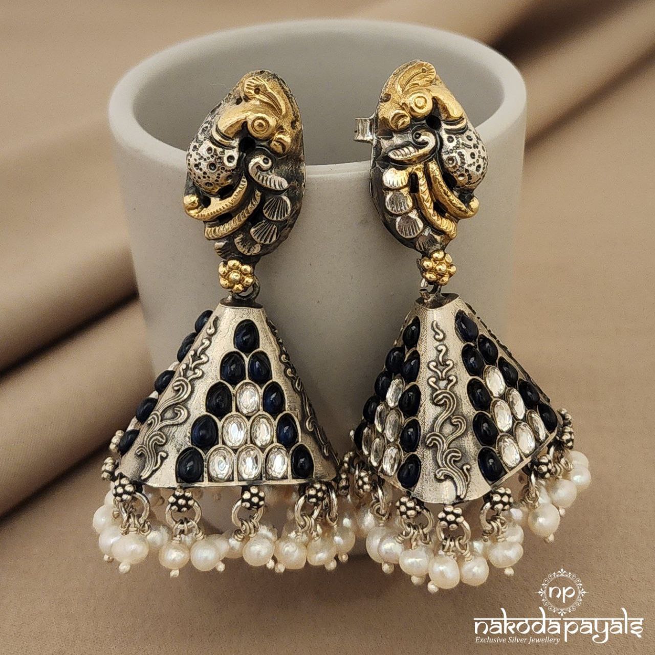 Peacock Dual tone Jhumka (DT1005)