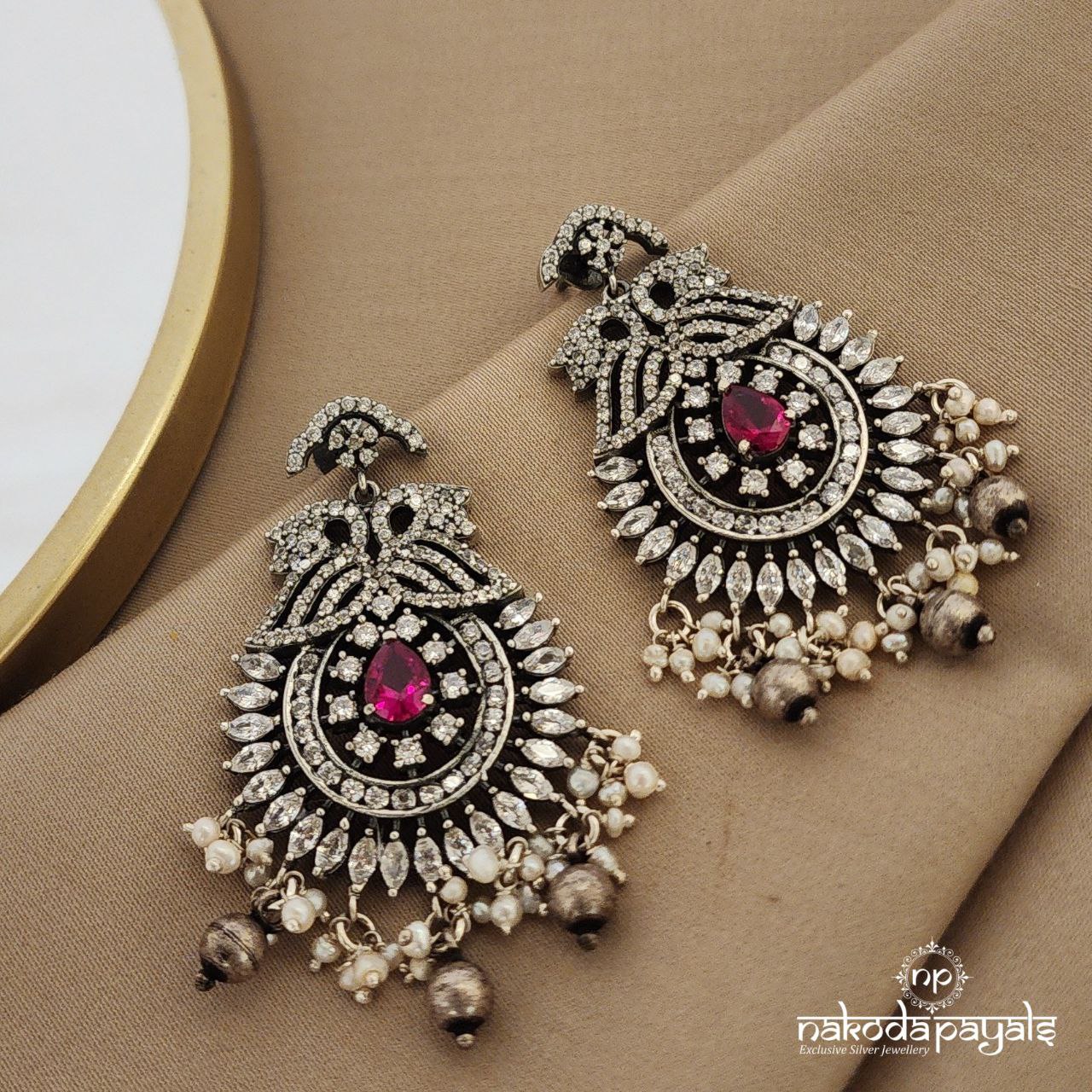 Gorgeous Ruby Chandbali (C8841)