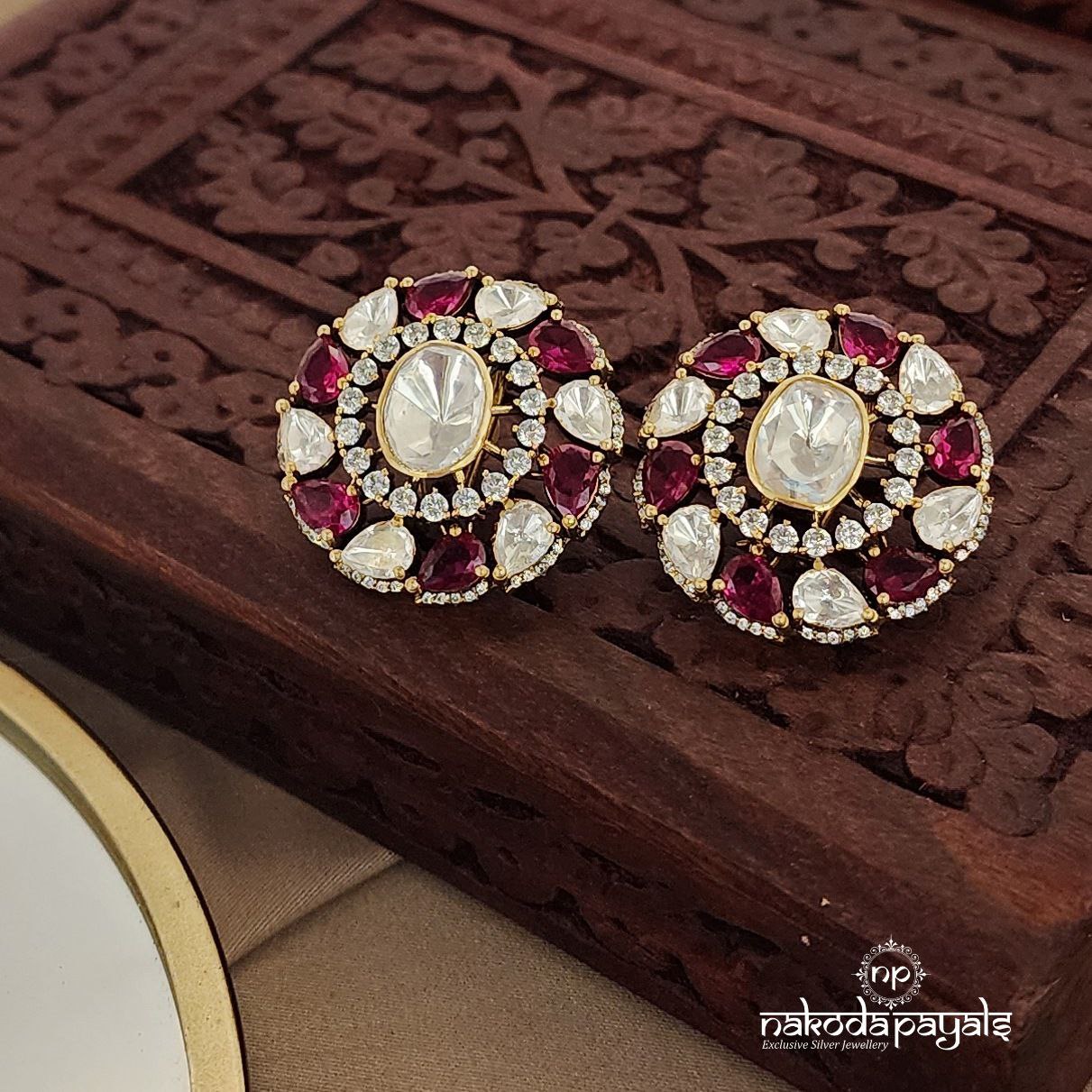 Pink Moissanite Studs (Ge7305)