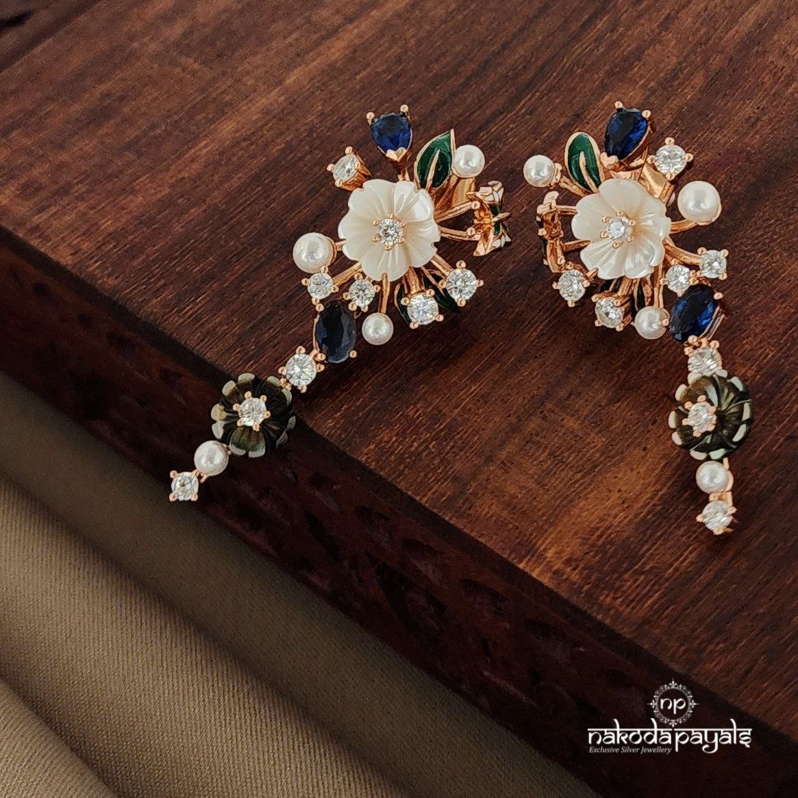 Floral MOP Rosegold Earrings (St2358)