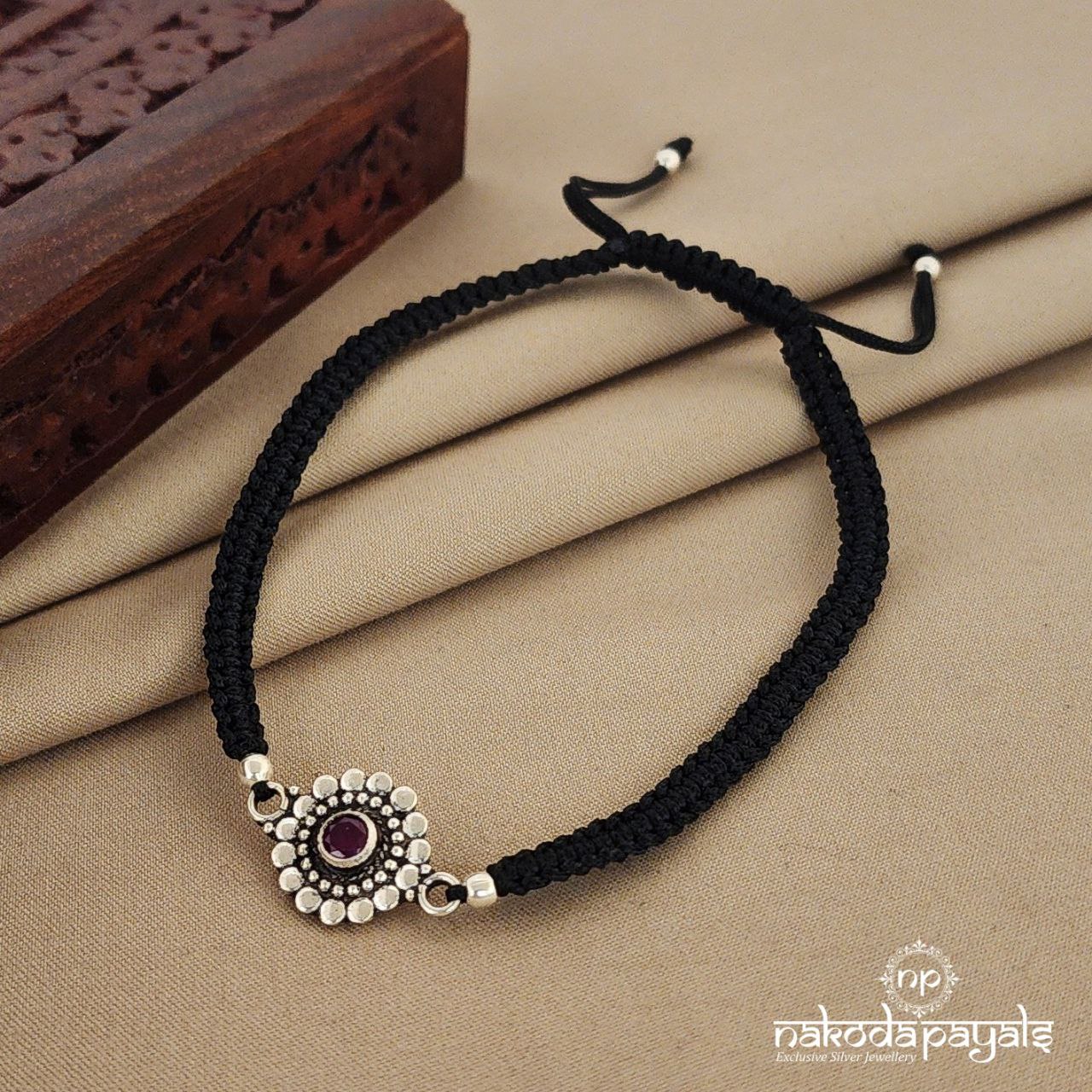 Ruby Floral Nazariya Thread Anklet (NZ0649)