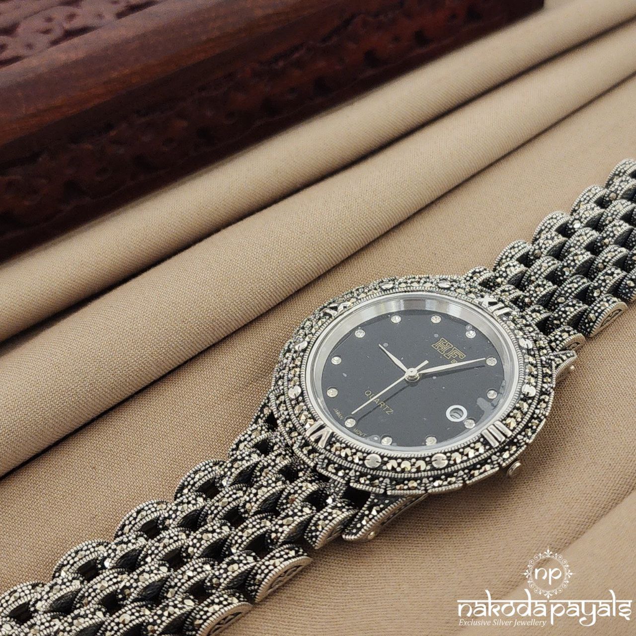 Circular Marcasite Watch (W0149)