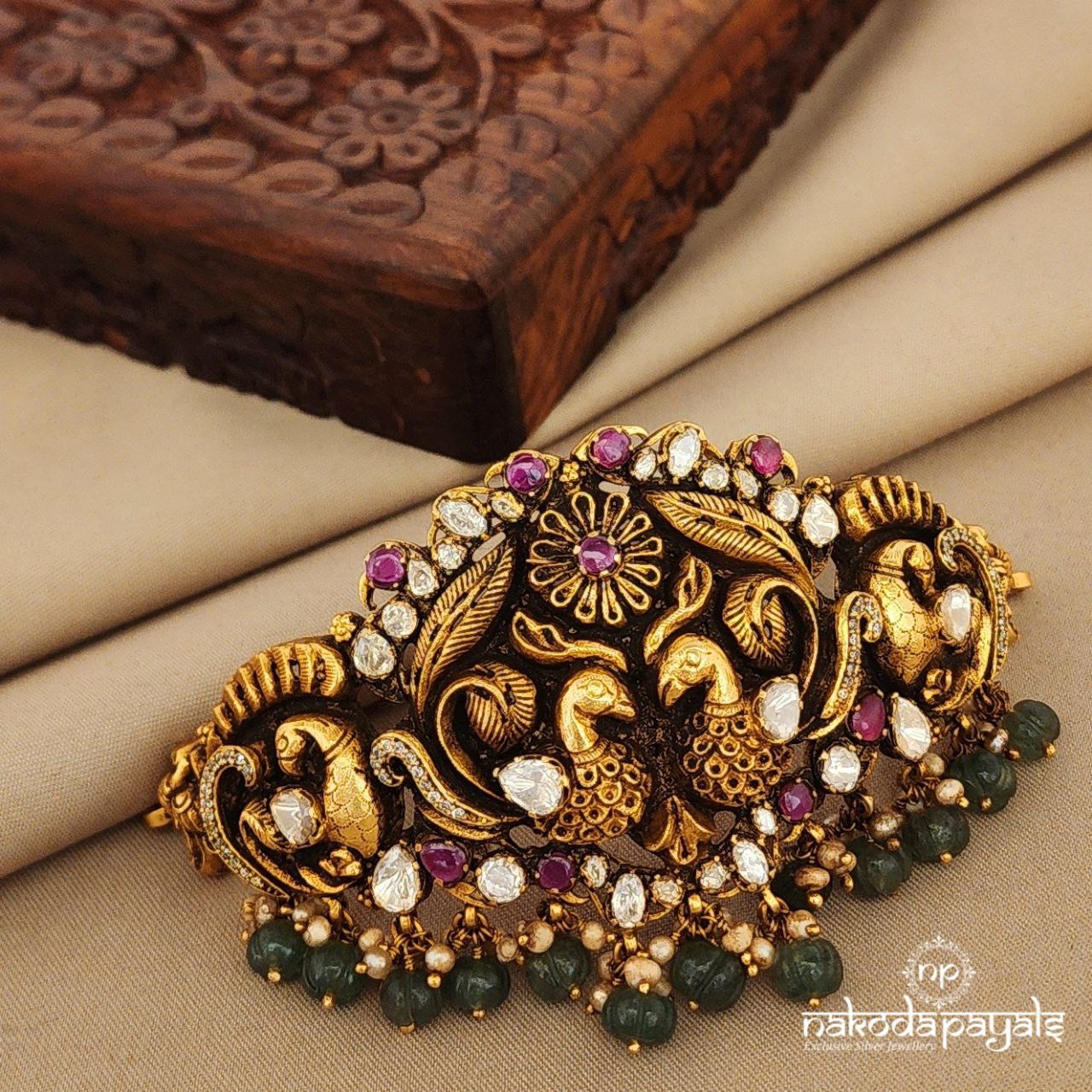 Sprinkled Pink Peacocks Choker (Gn7249)