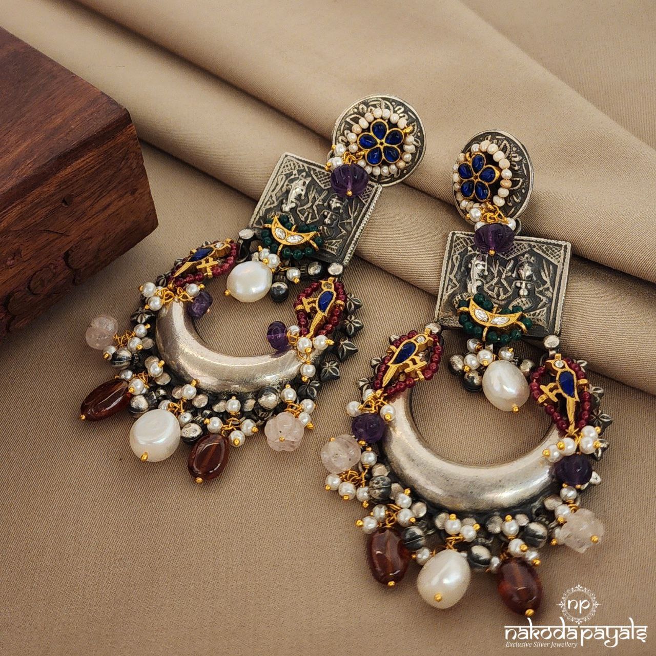 Big Geometriv 2 Tone Chandbali (Dt1167)