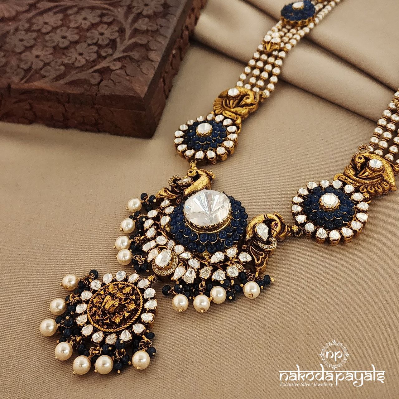 Blissful Blue Moissanite Long Neckpiece (Gn7497)